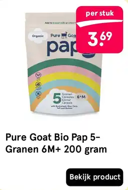 Etos Pure Goat Bio Pap 5-Granen 6M+ 200 gram aanbieding