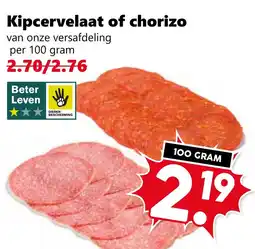 Coop Kipcervelaat of chorizo aanbieding