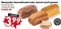 Coop Boonacker boerenbrood maïs, korrel en/of granen aanbieding