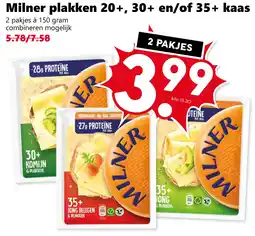 Coop Milner plakken 20+, 30+ en/of 35+ kaas aanbieding