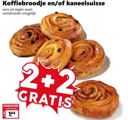 Coop Koffiebroodje en/of kaneelsuisse aanbieding