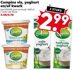 Coop Campina vla, yoghurt en/of kwark aanbieding