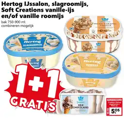 Coop Hertog IJssalon, slagroomijs, Soft Creations vanille-ijs en/of vanille roomijs aanbieding