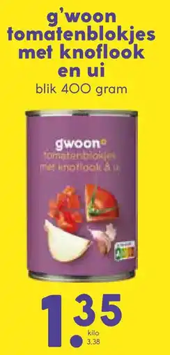 Coop G'woon Tomatenblokjes met Knoflook en Ui aanbieding