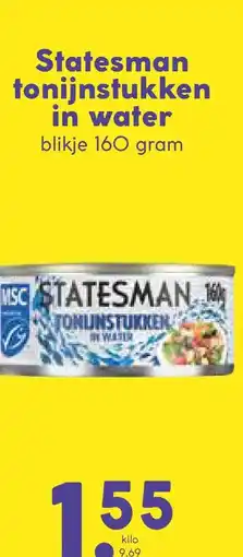Coop Statesman tonijnstukken in water aanbieding
