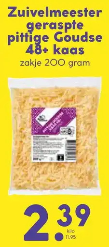 Coop Zuivelmeester Geraspte Pittige Goudse 48+ kaas aanbieding