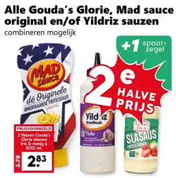 Coop Alle Gouda's Glorie, Mad sauce original en/of Yildriz Sauzen aanbieding