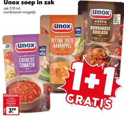 Coop Unox soep in zak aanbieding