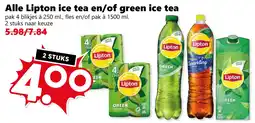 Coop Alle Lipton ice tea en/of green ice tea aanbieding