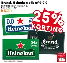 Coop Brand, Heineken Pils of 0.0% aanbieding