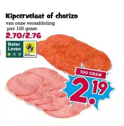 Boon`s Markt Kipcervelaat of chorizo aanbieding