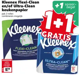 Coop Kleenex Flexi-Clean en/of Ultra-Clean keukenpapier aanbieding