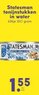 Boon`s Markt Statesman tonijnstukken in water aanbieding