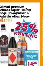 Boon`s Markt Salmari premium salmiak liquor. Olifant jonge graanjenever of Dujardin vieux blauw aanbieding