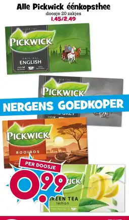 Boon`s Markt Alle Pickwick éénkopsthee aanbieding