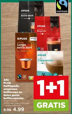 PLUS Alle plus koffiepads nespresso koffiecups en dolce gusto koffiecapsules aanbieding