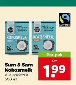 PLUS Sum & Sam Kokosmelk aanbieding