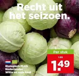 PLUS Biologisch plus nederlandse witte en rode kool aanbieding