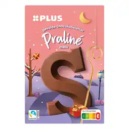 PLUS PLUS Gevulde letter melk praliné aanbieding