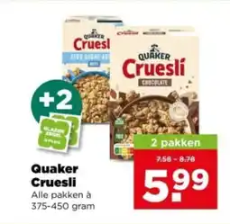 PLUS Quaker cruesli aanbieding