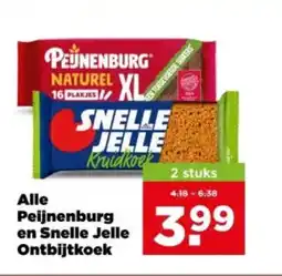 PLUS Alle peijnenburg en snelle jelle ontbijtkoek aanbieding