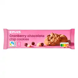 PLUS PLUS Cranberry chocolate chip cookies aanbieding