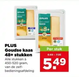 PLUS Plus goudse kaas 48+ stukken aanbieding