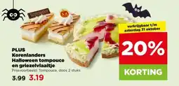 PLUS Plus korenlanders halloween tompouce en griezelvlaaitje aanbieding
