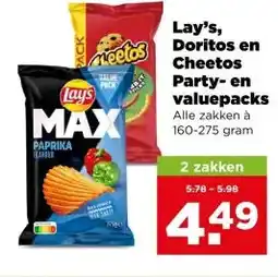 PLUS Lay's, Doritos en Cheetos Party-en valuepacks aanbieding