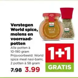 PLUS Verstegen world spice, molens en voorraad-potten aanbieding