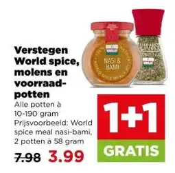 PLUS Verstegen World spice, molens en voorraad-potten aanbieding