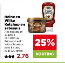 PLUS Heinz en wijko ketchup en satésaus aanbieding