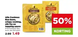 PLUS Alle conimex bao buns, crispy coating, stir fry en topping sauce aanbieding