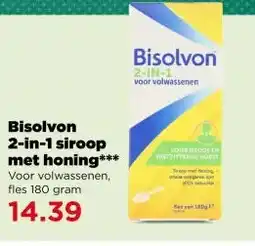 PLUS Bisolvon 2-in-1 siroop met honing*** aanbieding