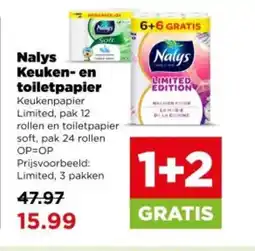 PLUS Nalys Keuken- en toiletpapier aanbieding