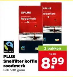 PLUS Plus snelfilter koffie roodmerk aanbieding