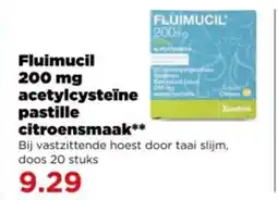 PLUS Fluimucil 200 mg acetylcysteine pastille citroensmaak aanbieding