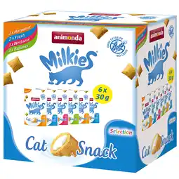 Zooplus 6x30g Milkies Kattensnoepjes (4 soorten) animonda Kattensnacks aanbieding