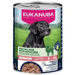 Zooplus Voordeelpakket: 48x400g Eukanuba Senior Rijk aan lam met aardappelen natvoer voor honden aanbieding