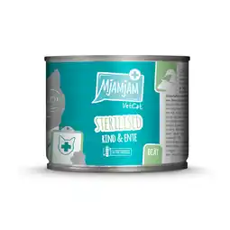 Zooplus 6x 200g MjAMjAM VetCat Gesteriliseerd Rund & Eend natvoer voor katten aanbieding