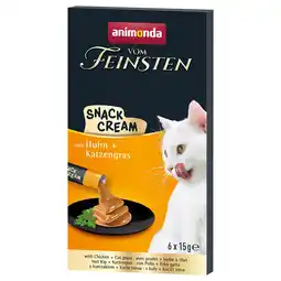 Zooplus animonda Vom Feinsten Adult Snack-Cream - 6 x 15 g met kip + kattengras aanbieding