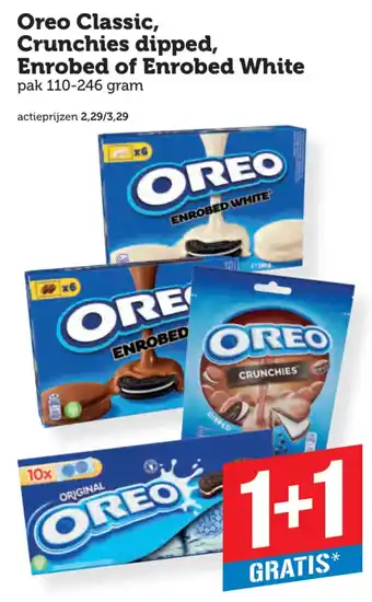 Oreo classic, crunchies dipped, enrobed of enrobed white