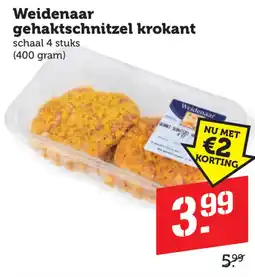 Coop Weidenaar gehaktschnitzel krokant aanbieding