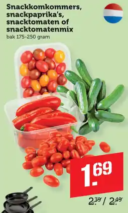 Coop snackkomkommers, snackpaprika's, snacktomaten of snacktomatenmix aanbieding