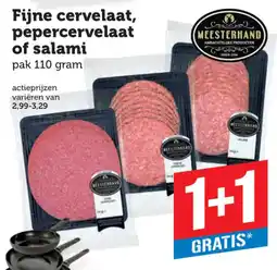 Coop meesterhand fijne cervelaat, pepercervelaat of salami aanbieding