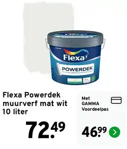 GAMMA Flexa Powerdek muurverf mat wit aanbieding
