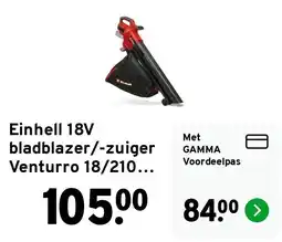GAMMA Einhell 18V bladblazer/-zuiger Venturro 18/210... aanbieding