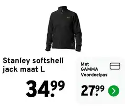 GAMMA Stanley softshell jack aanbieding