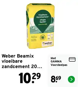 GAMMA Weber Beamix vloeibare zandcement aanbieding