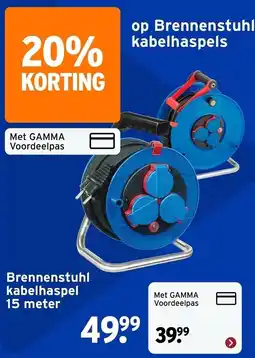 GAMMA Brennenstuhl kabelhaspel aanbieding